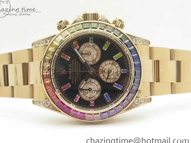 1230 Daytona 116595RBOW RG Rainbow Crystal BLF Best Edition Black Dial on RG Bracelet A RelaxedFit 3353